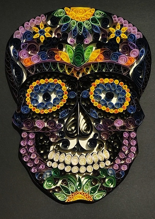 MULTICOLORED SKULL | ARTWORK (QUILLING)